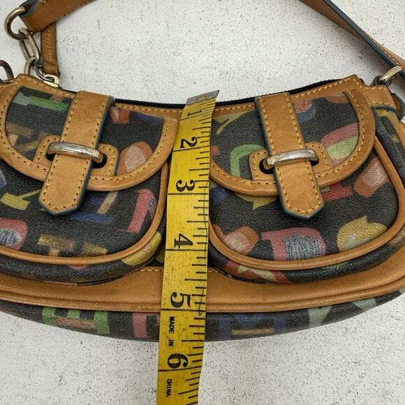 Dooney & Bourke It Bag Y2K Multicolor Logo Canvas Baguette Shoulder Bag Doodle - Picture 10 of 13